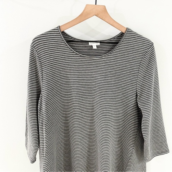 Garnet Hill Gray Striped Swing Dress Size Medium - Picture 3 of 6